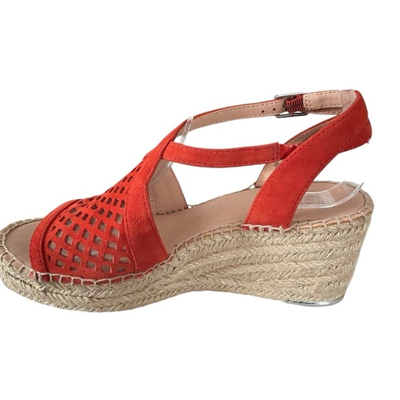 Franco Sarto Celestial Wedge Suede Sandals Orange with silver hardware size 7.5 - Picture 4 of 12